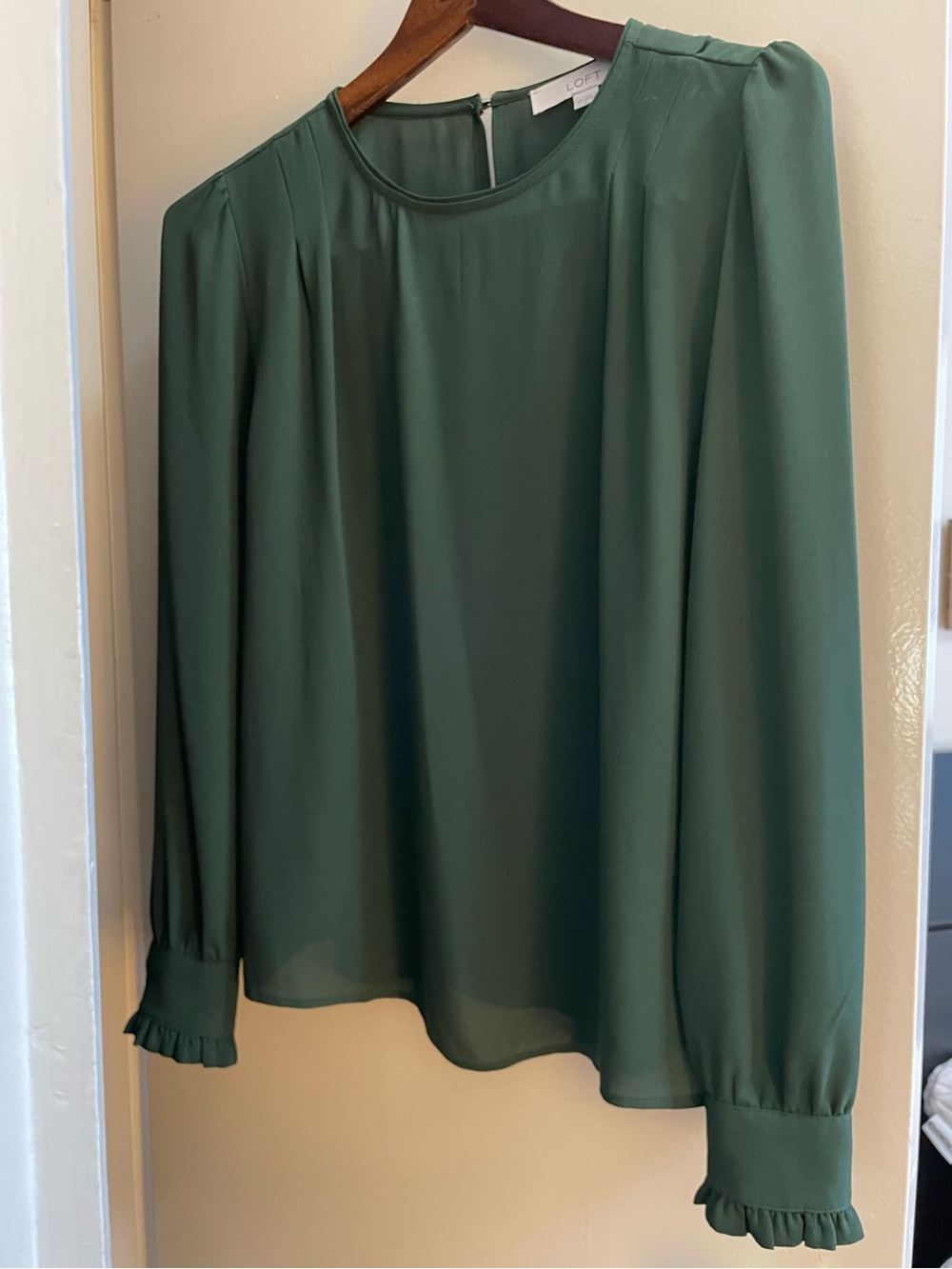 LOFT forest green blouse, XS